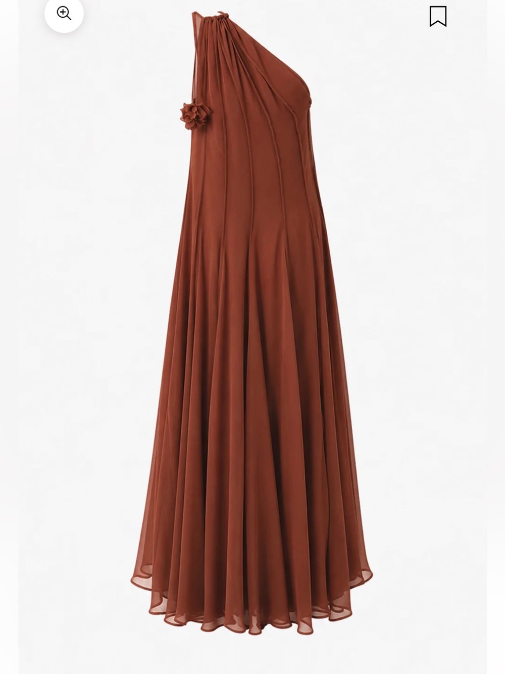 One-Shoulder Maxi Skirt in Rust